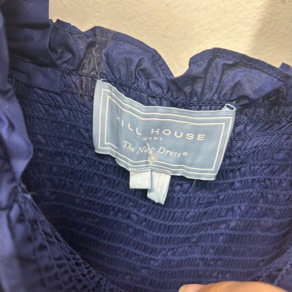 HILL HOUSE HOME Ellie Nap Dress Navy Poplin midi large - Picture 7 of 11